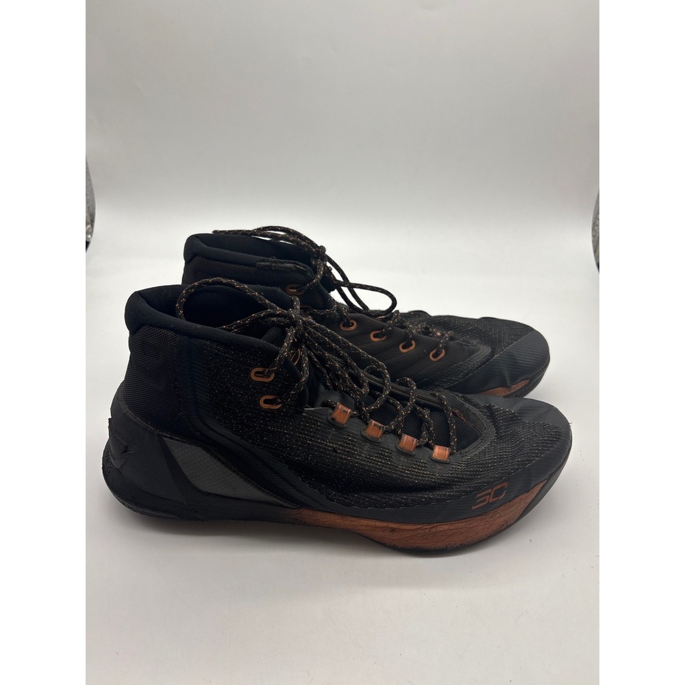 Under Armour Mens Steph Curry 3 Brass Band Copper Black Basketball Shoes 1299665